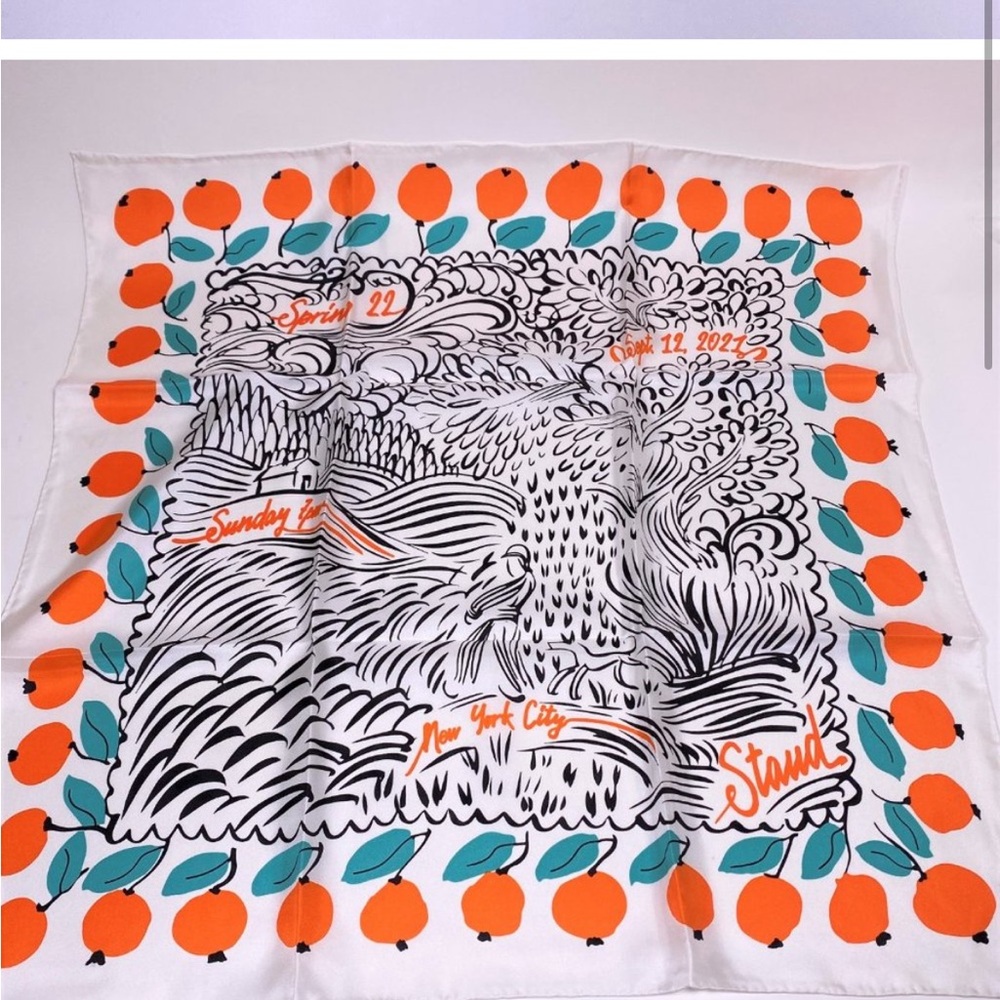 ISO Staud silk scarf NY Fashion week invite 2021